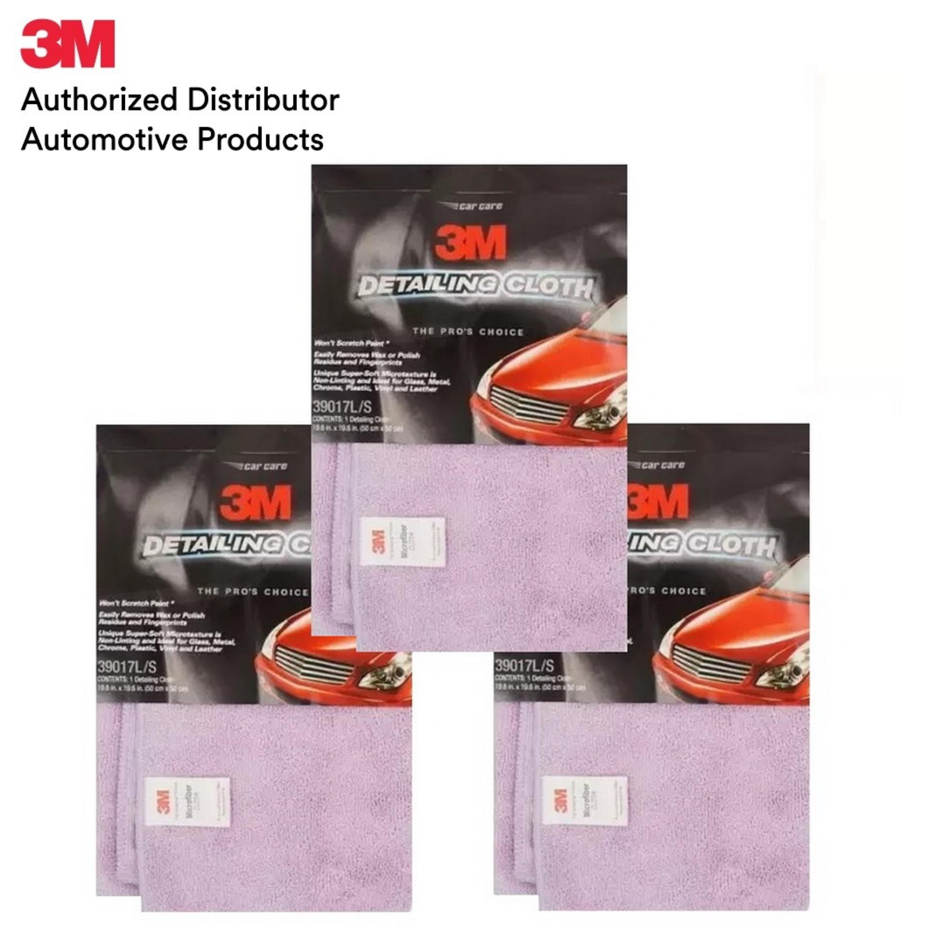 3M 39017L/S ผ้าเช็ดรถ ไมโครไฟเบอร์ สำหรับรถยนต์ รุ่นหนา ขนาด 50x50 ซม. (3 ผืน)