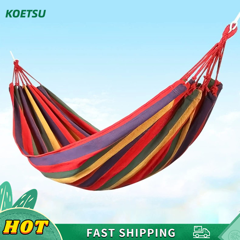 KOETSU【COD】🏕️Võng ngoài trời, võng thanh uốn cong bằng vải, võng đơn có túi đựng dây