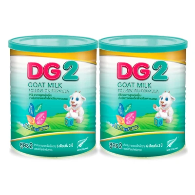 DG-2 ดีจี2 อาหารทารกนมแพะสูตรต่อเนื่อง สำหรับเด็กช่วงวัยที่ 2 800 กรัม (แพ็ค 2 กระป๋อง)
