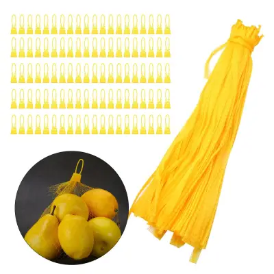 ZBRTDR 100pcs kitchen Fruits Vegetables storage Garbage With buckle Mesh Bag Reusable Packaging Plastic Bags