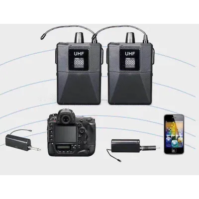 ◊❁✣ (With wholesale) microphone wireless ไมค์ไลฟ์ fresh UHF Wireless Microphone mic for wireless camera and smart-phone