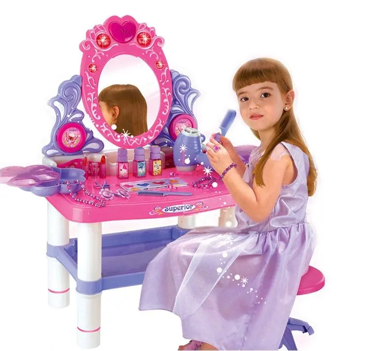 little-kid โต๊ะเครื่องแป้งเจ้าหญิง โต๊ะเครื่องแป้ง ของเล่นเด็ก โต๊ะเครื่องแป้ง ของเล่นจำลอง โต๊ะเจ้าหญิง