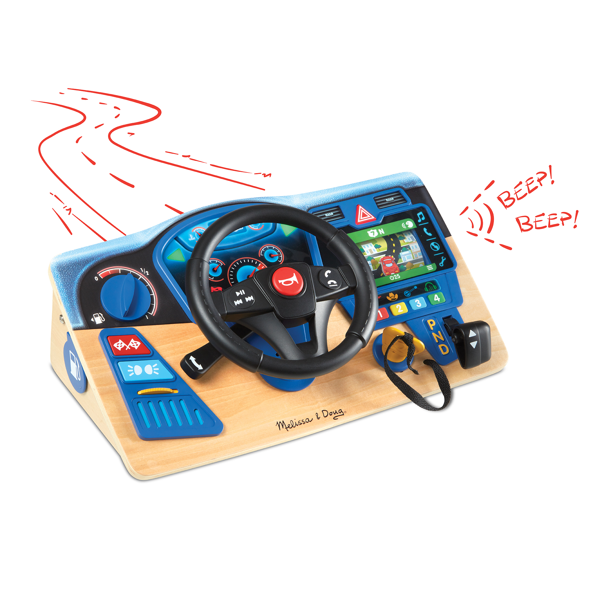 [ใหม่!! ขับเหมือนจริง!] รุ่น 31705 ชุดบังคับรถ รุ่นดีลักซ์ Melissa & Doug Vroom & Zoom Interactive Dashboard รีวิวดีใน Amazon USA ลูกเล่นเพียบ ของเล่น มาลิซ่า 3-6 ขวบ