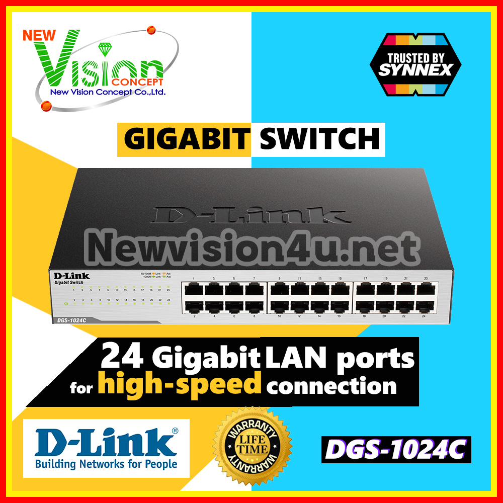 [ BEST SELLER ] D-LINK DGS-1024C Gigabit Switch D-LINK 24 Port Lifetime Warranty By NewVision4U.Net