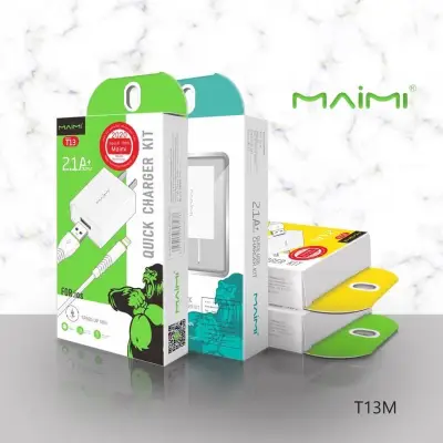 Maimi T13 หัวชาร์จ พร้อมสายชาร์จ 2.1Aชาร์จเร็ว ชาร์จมือถือ​ Android​ Ios Type-C สายยาว1เมตร(แท้100%)