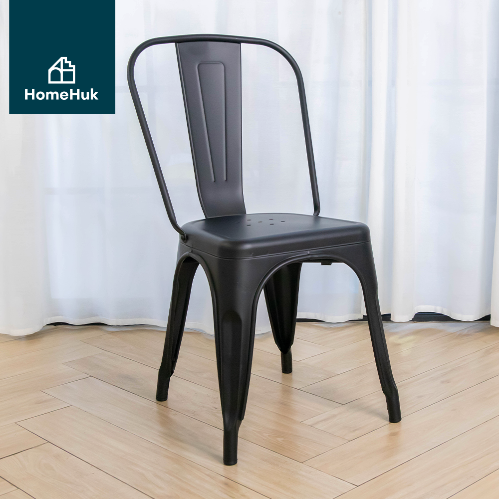 [ส่งฟรี 5สี] HomeHuk เก้าอี้เหล็ก พนักพิงกลางหลัง Tolix Chair ซ้อนได้ 46x44x85 cm รับน้ำหนัก 150 kg เก้าอี้ เก้าอี้กินข้าว เก้าอี้คาเฟ่ เก้าอี้ร้านอาหาร เก้าอี้นั่งเล่น เก้าอี้ทำงาน เก้าอี้จัดบูธ เก้าอี้ออกงาน เก้าอี้ลอฟท์ Industrial Steel Chair โฮมฮัก