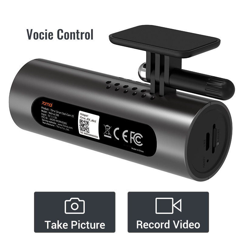 Xiaomi Youpin กล้องติดรถยนต์ กล้องติดรถยนต์หน้าหลัง กล้องบันทึกภาพ 70mai Dash Cam 1S 1080P HD