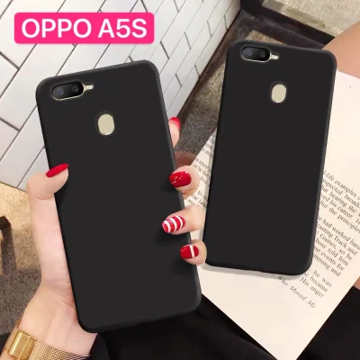 Case OPPO A5S / A12 เคสโทรศัพท์ออฟโบ้ Oppo A5s เคสนิ่ม tpu เคสสีดําสีแดง เคสซิลิโคน Oppo A5sสวยและบางมาก