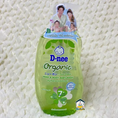D-nee สบู่เหลวอาบและสระ Head & Body Baby Wash Organic 380 ml. (สีเขียว)