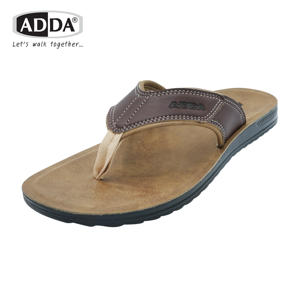 Flip Flop Adda Shoes ADDA PU Casual Men Slides 72F03 Comfortable