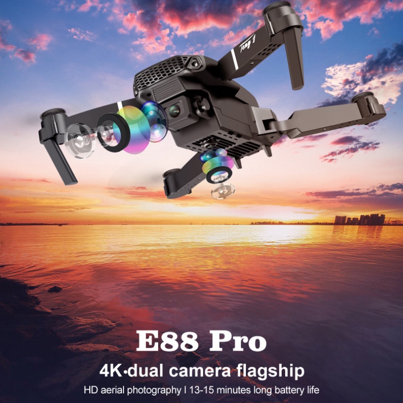 Drone E88 Pro 4K HD Dual Camera Positioning 1080P WiFi FPV New 2021 ...