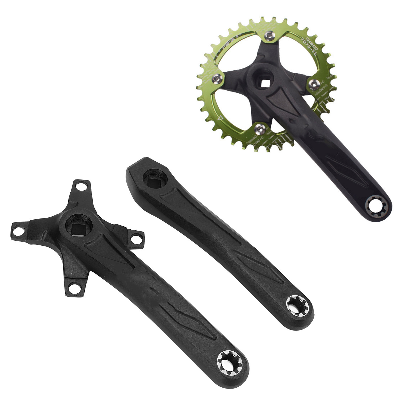 จักรยานเสือภูเขา Crankset Replacement Square Hole อลูมิเนียมอัลลอยด์ Bike ซ้ายและขวา Crank Arm