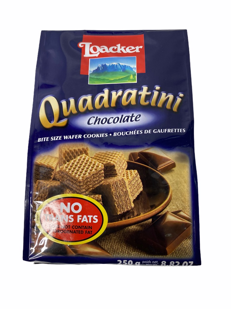 LOACKER Quadratini BLUE,Chocolate,รส ซ็อกโกแลต 250g 1แพค/บรรจุปริมาณ 250g ราคาพิเศษ สินค้าพร้อมส่ง