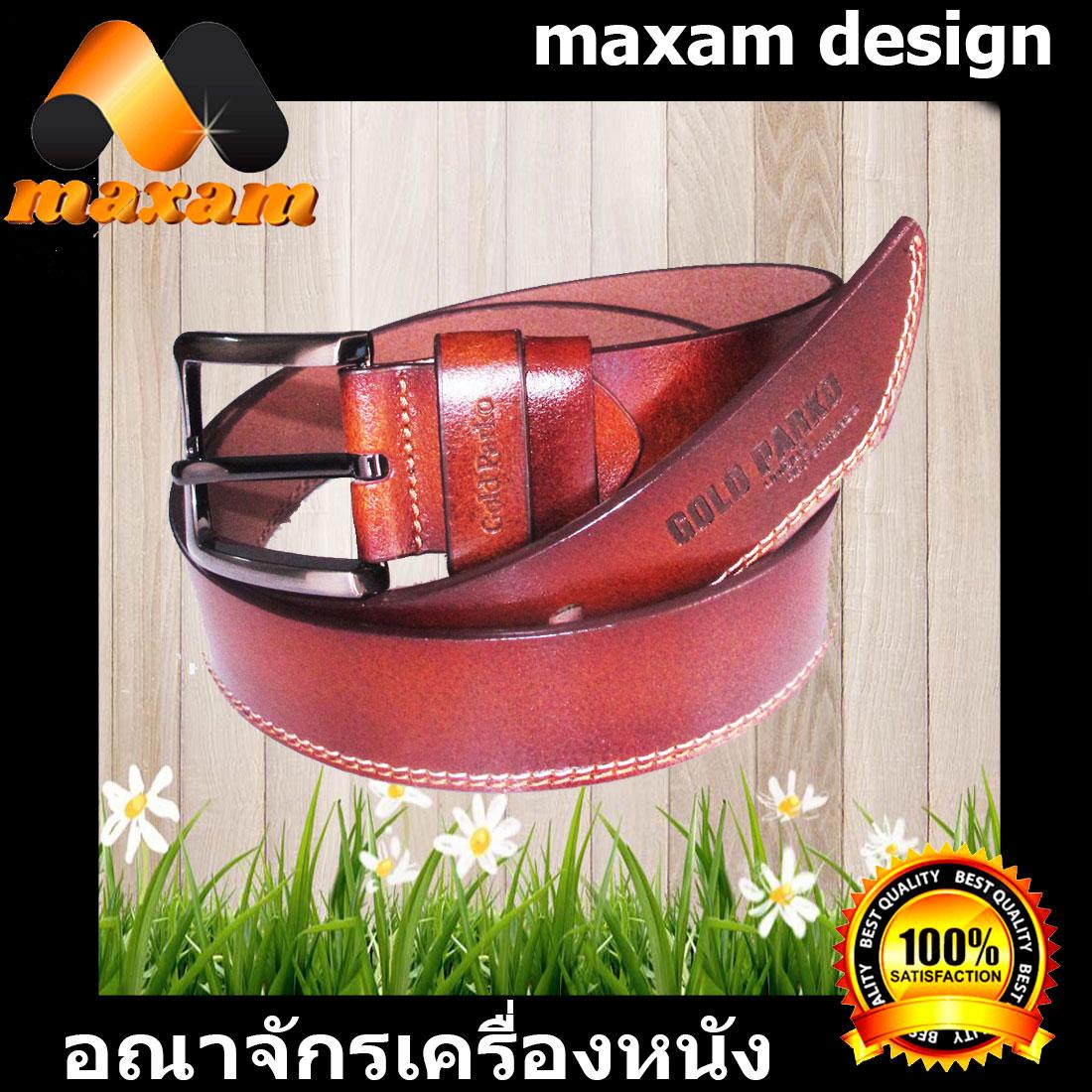 maxam design  Belt And Buckle By Gold Parko Leather เข็มขัด เข็มขัดหนังแท้ เข็มขัด แบบปลายเฉียง และ ปลายตัก ทำจากหนังวัว ไม่แข็งกระด้าน มีอักษร Gold Parko Leather สวยเทห์ สุดใจ maxam design maxam design