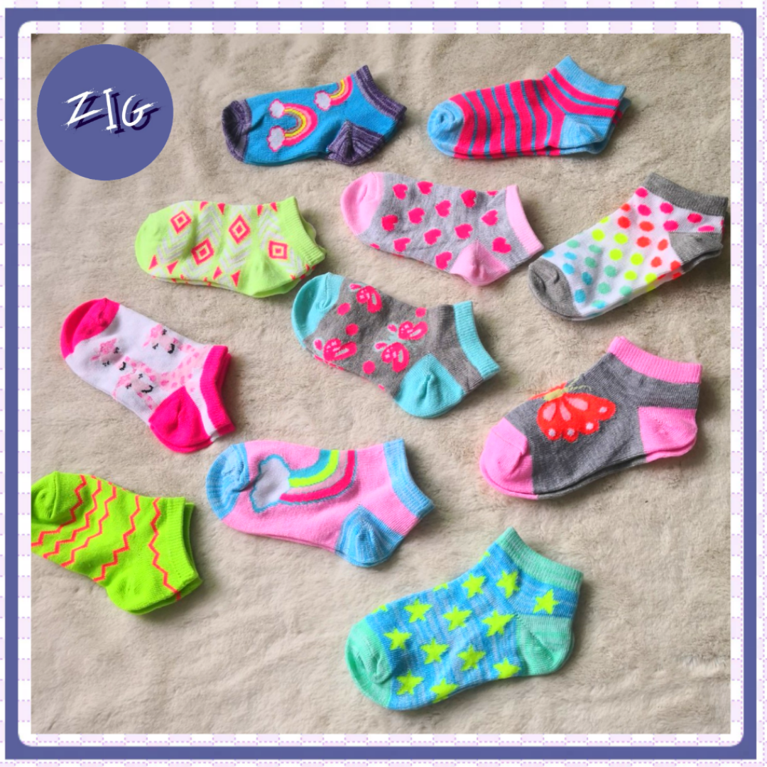 ZIGSHOP - ถุงเท้าเด็ก โล๊ะสต๊อก ค้างโกดัง หลุด QC ถุงเท้าเด็กตั้งแต่ 0-8ปี คละลาย