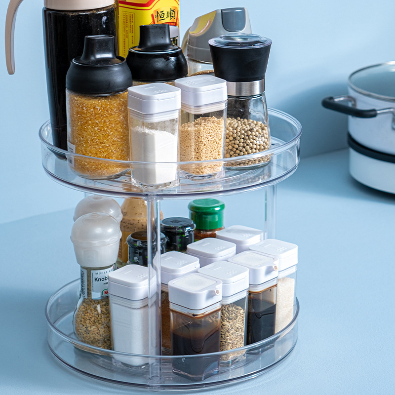 ชั้นวางของครัวกลม/ชั้นวางของครัว /kitchen organizer/ตระกร้าใสผลไม้ ชั้นวางของครัว ที่วางจาน ตะกร้าผลไม้กลมใหญ่ หมุนชั้นวางเครื่องปรุงรส