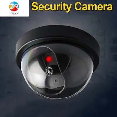 Risoo Outdoor Indoor Video Surveillance Dummy Dome Fake Camera with Flashing Red LED Light CCTV Security Accessories