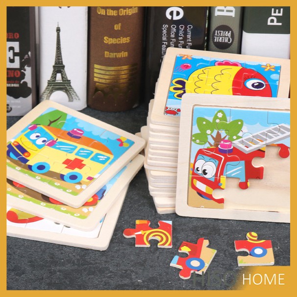 จิ๊กซอว์ไม้ ขนาดเล็ก (9ชิ้น/แผ่น) ของเล่นเสริมพัฒนาการ ของเล่นไม้ปริศนา 3 D สำหรับเด็ก Puzzle toy