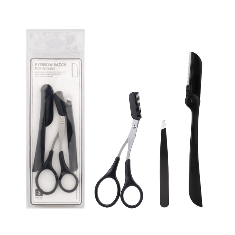 2021Eyebrow Trimmer Kit Eye Brow Hair Scissor with Comb Shaping Eyebrow