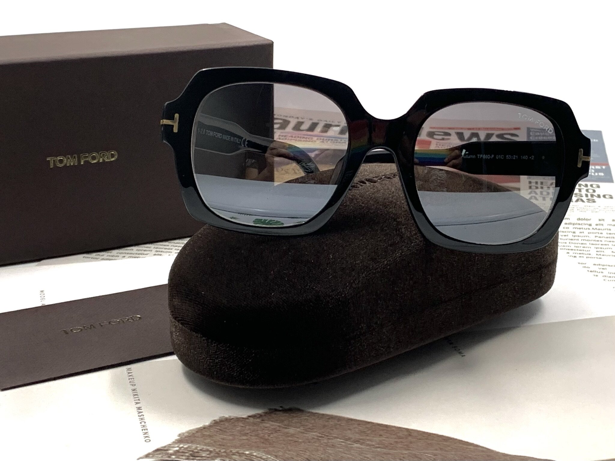 Tomford แว่นตากันแดด รุ่น Autumn TF660-F 01C ( Black ) | Lazada.co.th