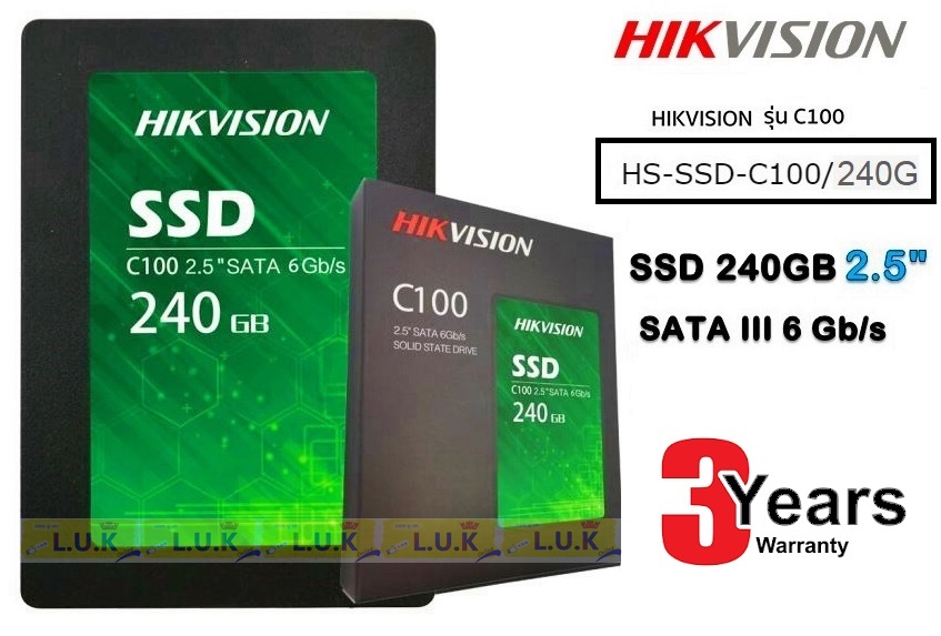 240GB SSD (เอสเอสดี) Hikvision HS-SSD-C100/240G Internal 2.5
