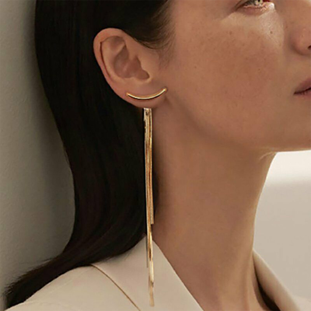 Geometric T Bar Drop Earrings For Women - Fashion Ear Jacket Wedding Gift Jewelry