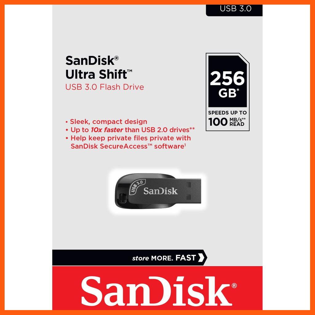 ✨✨#BEST SELLER?? SanDisk Ultra Shift USB 3.0 Flash Drive 256GB (SDCZ410-256G-G46) อุปกรณ์จัดเก็บข้อมูล (STORAGE & MEMORY CARD ) STORAGE MEMORY CARD อุปกรณ์จัดเก็บข้อมูล Memory Card เม็มโมรี่การ์ด Compact Flash