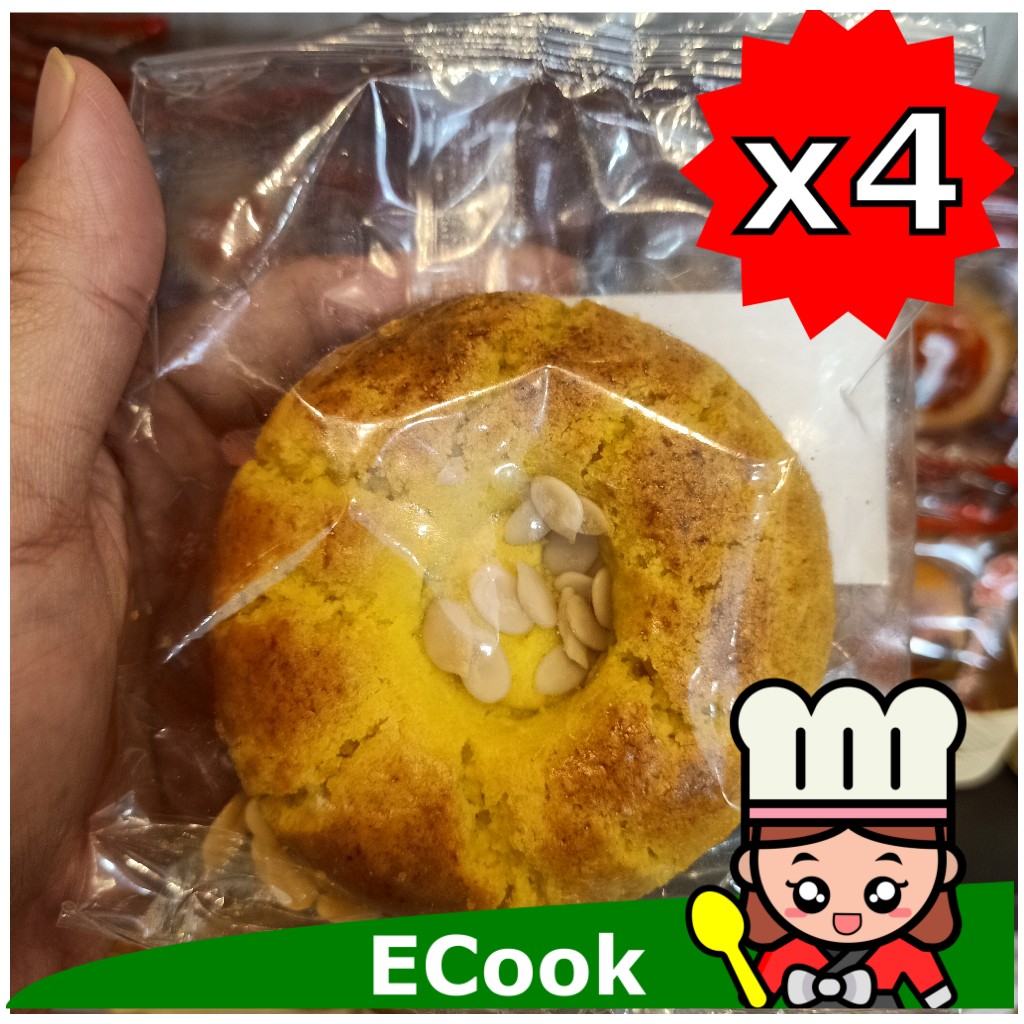 ecook ขนม ร้านขายดี เชียงการีล่า ขนมหน้าแตก นมเนย แพค4ชิ้น shangarila butter milk snack chinese pastry 90g*4