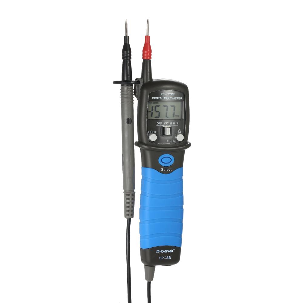HoldPeak Handheld Backlight LCD Display Pen Type Digital Multimeter DC/AC Voltage Meter Resistance Diode Continuity Tester