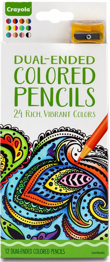 Crayola สีไม้ไร้สารพิษ12แท่ง24สีพร้อมกบเหลาดินสอ