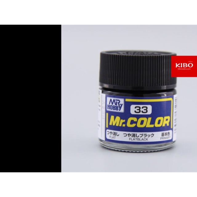 สีกันเซ่ mr.color c33 flat black ( ดำด้าน )