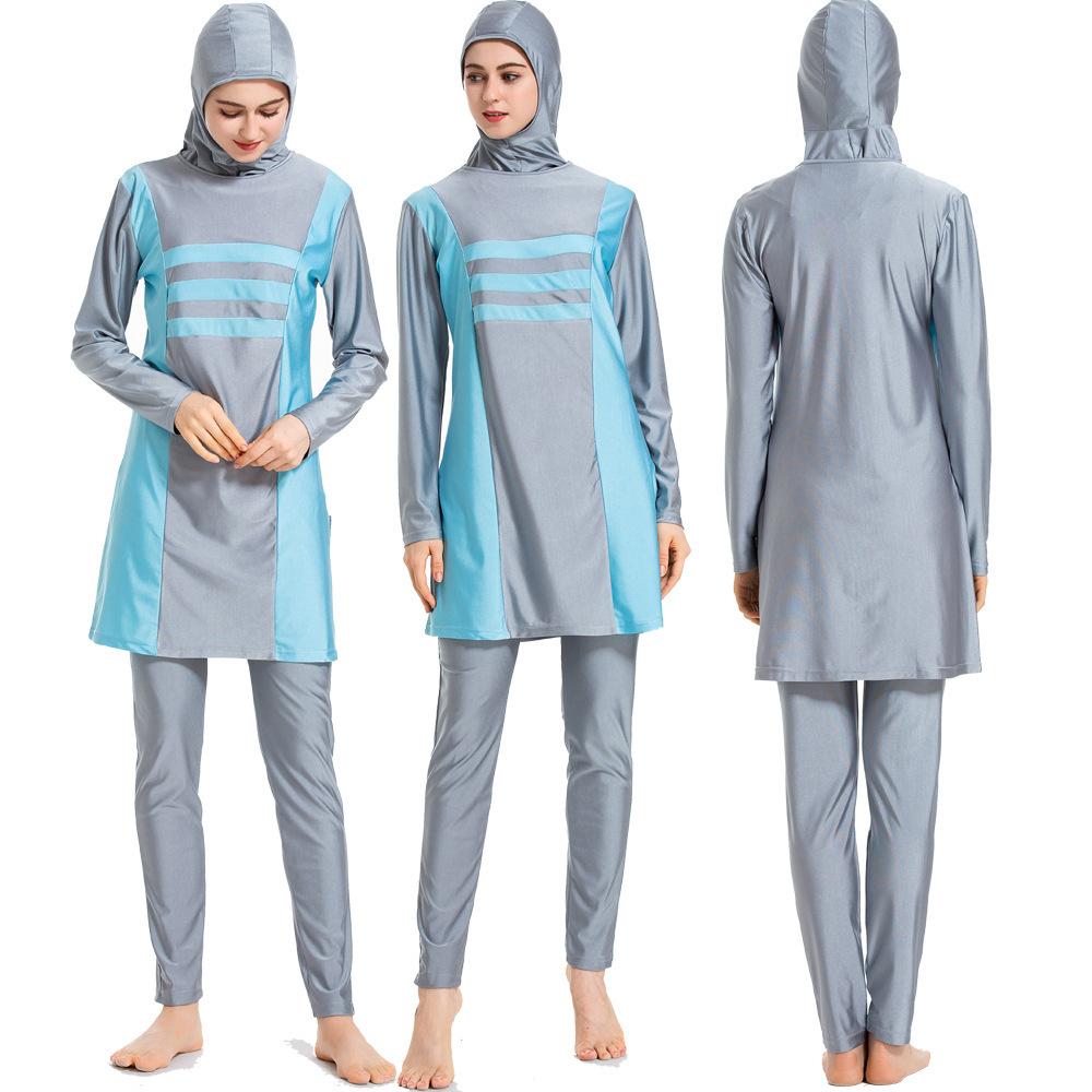 [ในสต็อกราคาต่ำสุดในตลาด]มุสลิมตะวันออกกลางอินโดนีเซียแฟชั่นสุภาพสตรีคลาสสิก Jumpsuit แขนยาวสีบริสุทธิ์เสื้อผ้าอนุรักษ์