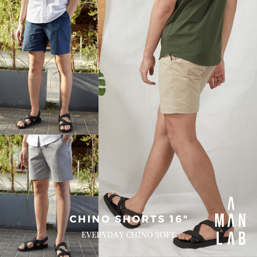 กางเกงขาสั้น16นิ้ว กางเกงขาสั้นชิโน่ กางเกงขาสั้นผู้ชาย CHINO SHORTS - A MAN LAB  กางเกงขาสั้นชาย กางเกงผู้ชาย กางเกงขาสั้นผช กางเกงผู้ชายขาสั้น