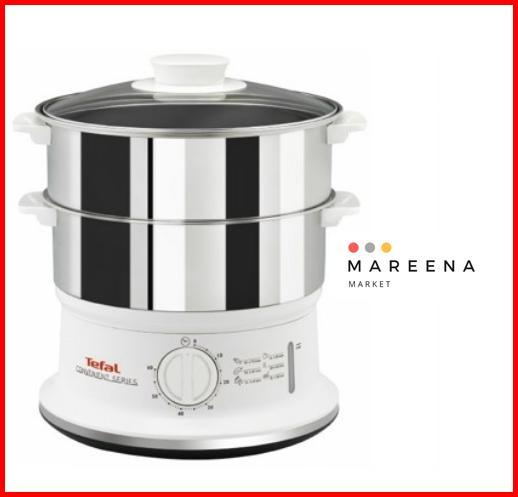 หม้อนึ่งไฟฟ้า สแตนเลส 2 ชั้น (6 ลิตร, 980 วัตต์) ฝาปิดแก้วใส สามารถมองเห็นอาหารภายในขณะนึ่ง รวมทั้งสามารถมองเห็นระดับน้ำได้อย่างชัดเจน และเติมน้ำได้ระหว่างใช้งานได้ ใช้งานได้ง่าย ด้วยระบบตัดการทำงานอัตโนมัติ ตั้งเวลาได้สูงสุด 60 นาที