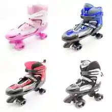 ภาพขนาดย่อของภาพหน้าปกสินค้ารองเท้าสเก็ต (A0026) โรลเลอร์สเกต Rollerskate สำหรับเด็กหญิงและชาย รุ่น 4 ล้อ รางคู่ ปรับขนาดไซร์ได้ มี size S M L จากร้าน Chenchen8533 บน Lazada ภาพที่ 3