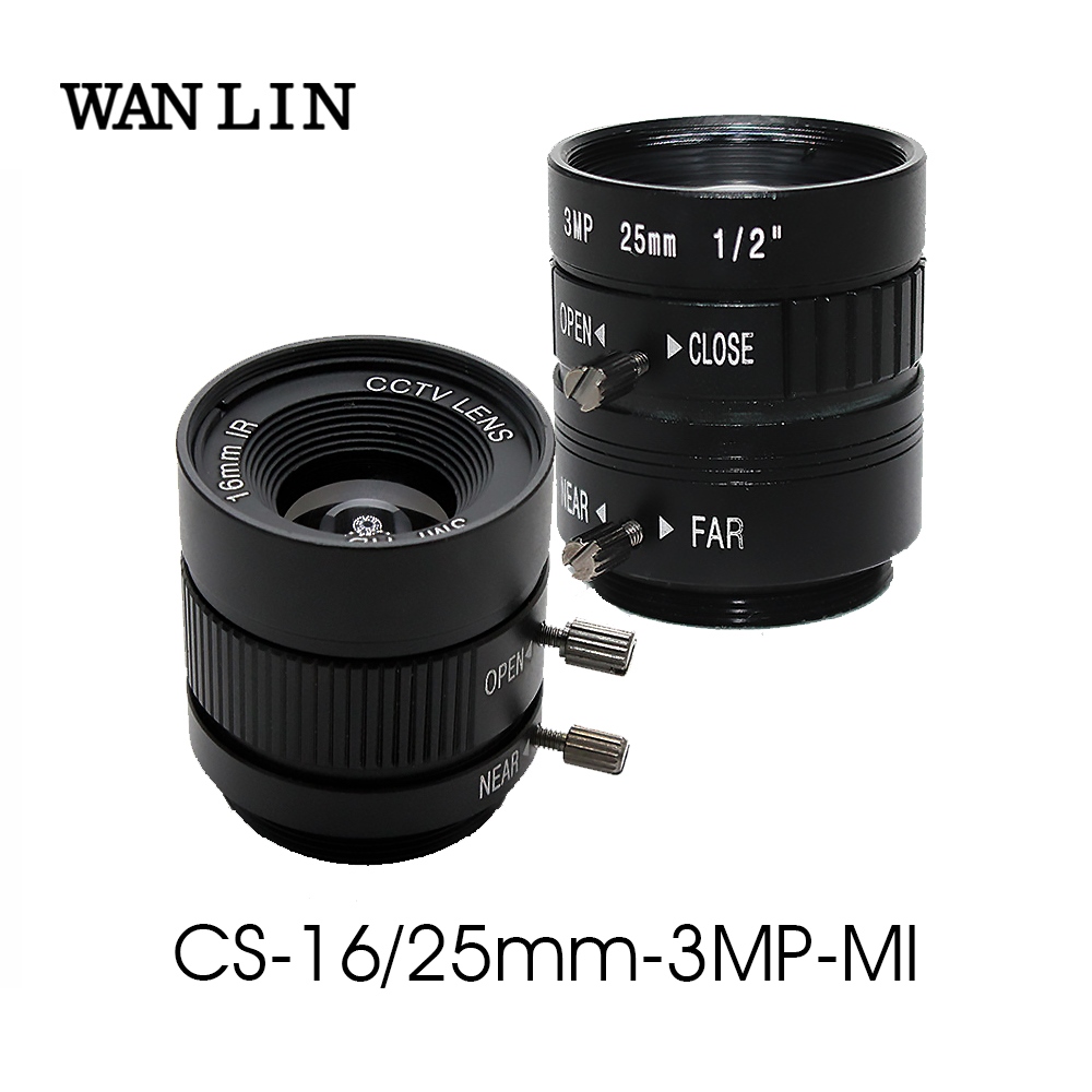 Replacement Black CCTV Box Camera 25mm Focal Length Board Lens F1.2 V6W9 
