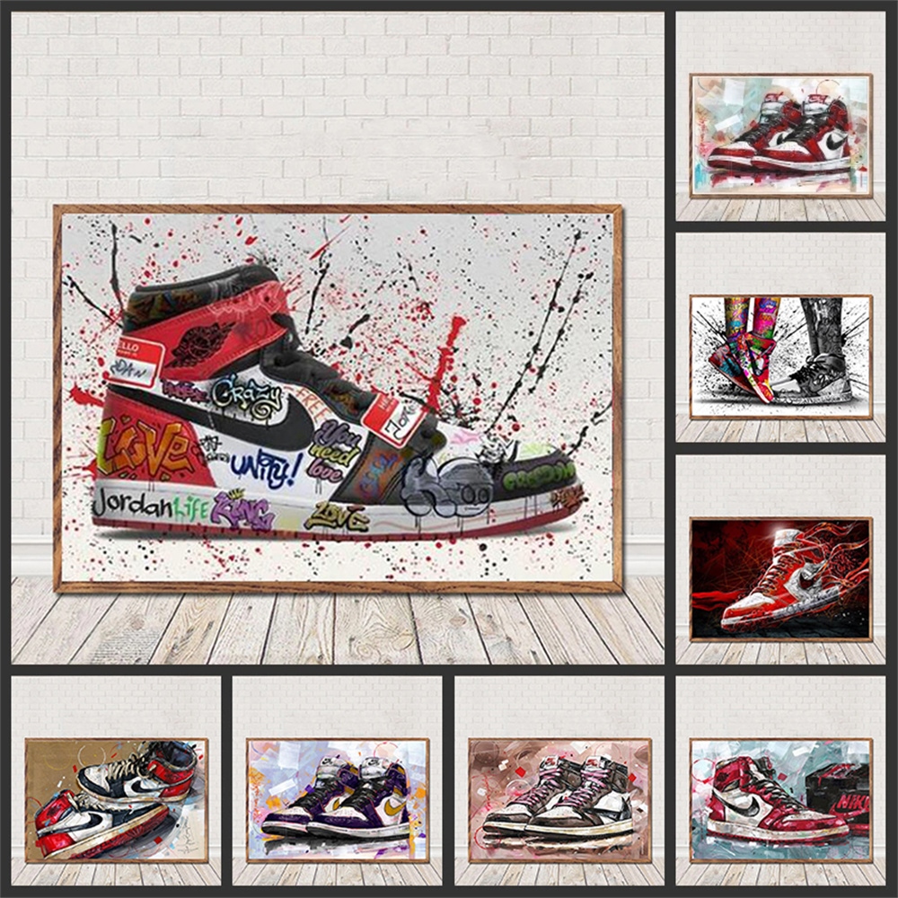 High quality Graffiti Sports Board Shoes Sneakers Street Art Canvas