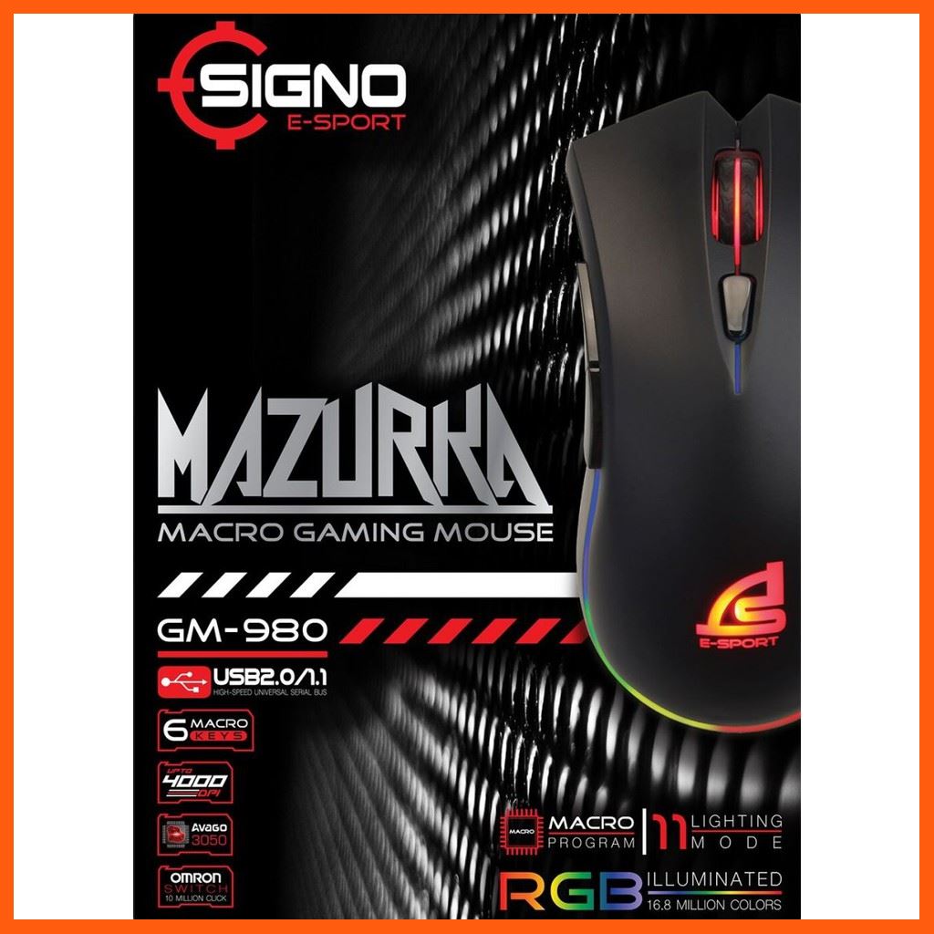ลดราคา SIGNO E-Sport MAZURKA RGB Macro Gaming Mouse GM-980 #ค้นหาสินค้าเพิ่ม สายสัญญาณ HDMI Ethernet LAN Network Gaming Keyboard HDMI Splitter Swithcher เครื่องมือไฟฟ้าและเครื่องมือช่าง คอมพิวเตอร์และแล็ปท็อป
