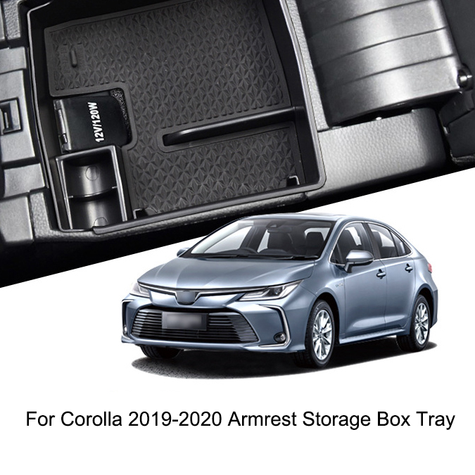 Center คอนโซลกลางแขนกล่องเก็บของถาดพาเลทคอนเทนเนอร์พรมยางสำหรับ Toyota Corolla 2019-2020