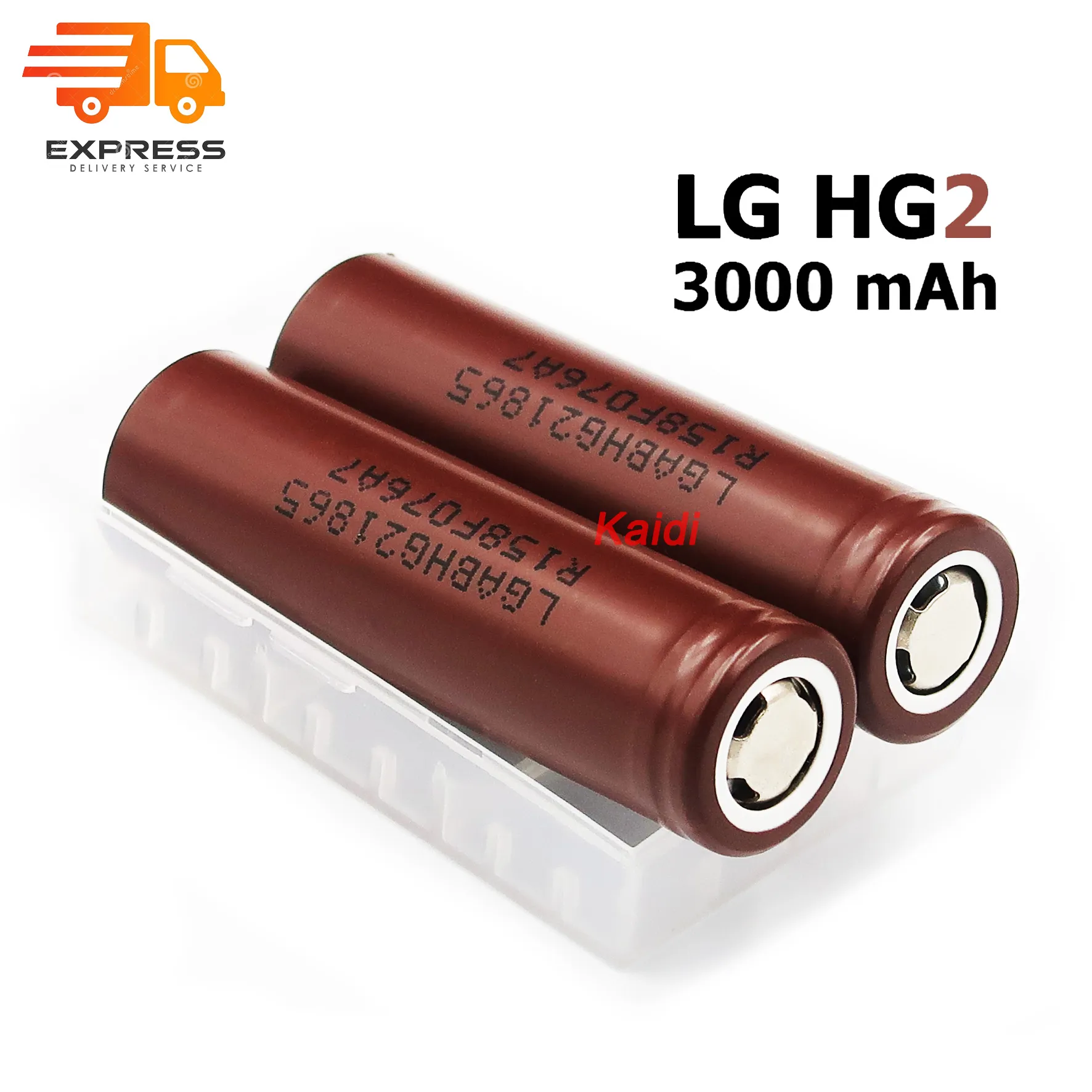 ถ่านชาร์จ HG2 3.7v 18650 30A ความจุ 3000mAh (จำนวน 2 ก้อน แถมฟรีกล่องใส่ถ่าน)