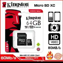 ภาพขนาดย่อของสินค้าเมมโมรี่การ์ด Kingston memory card microSD Card 64GB Class 10 U1 A1 80MB/s (SDC10/64GB) การ์ดหน่วยความจำ คิงส์ตัน