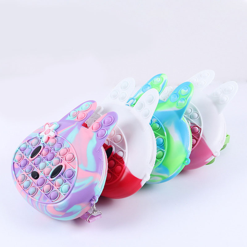 3PCSCartoon Bag Rabbit Pops Fidget Toys Push Its Bubble Bag Stress ...