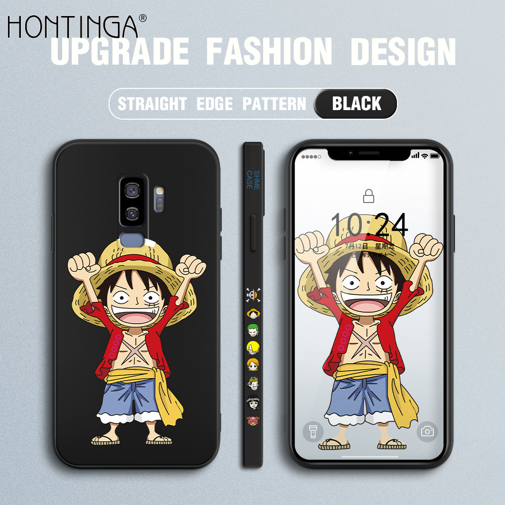 Hontinga vỏ trường hợp ốp cho samsung galaxy s9 s9 plus ốp lưng luffy hoạt hình s9 + ốp họa tiết viền silicon mềm dạng lỏng chính hãng hình vuông ốp bảo vệ toàn bộ camera ốp lưng điện thoại, softcase cho bé trai