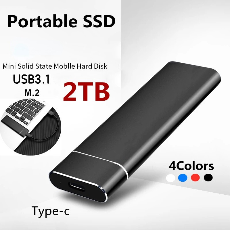 Mini USB 3.1 2TB SSD High Speed Portable External M.2 Solid State Disk Mass Storage