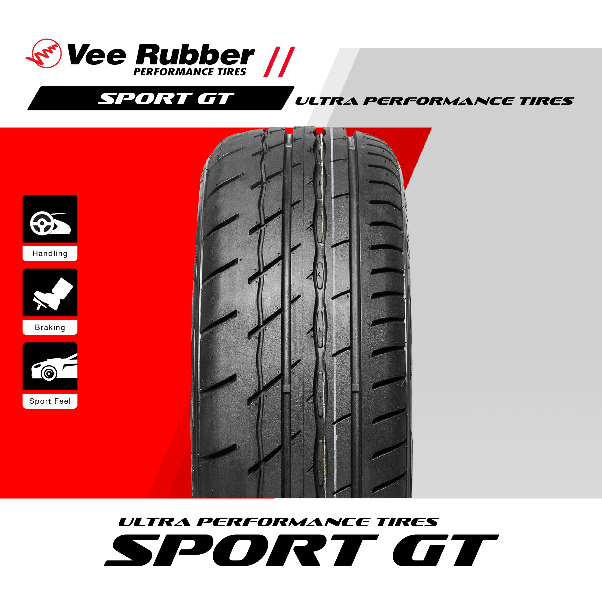 Vee Rubber (วีรับเบอร์) ยางรถยนต์ รุ่น SPORT GT ล้อขอบ15,17(195/50R15