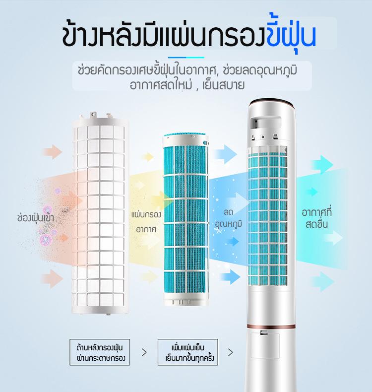 พัดลมทาวเวอร์ ไร้ใบพัด ปรับระดับแรงลมได้ 6 ระดับ เย็นสบาย แอร์คอนดิชั่น ใช้งานได้นาน พัดลมไอเย็น พัดลมไอน้ำ เครื่องปรับอากาศ เครื่องกรองอากาศ ประหยัดไฟ ตั้งเวลาได้ มีรีโมทควบคุม   Fashion Asia Official Store