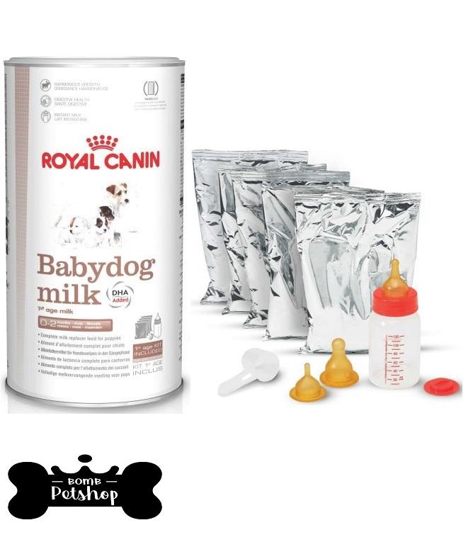 Royal Canin Babydog Milk Powder โรยัล คานิน นมผง นมทดแทน ลูกสุนัข อายุ 0 - 2 เดือน 400 กรัม ฟรีขวดนม ด้านใน หมดอายุ 11/2021