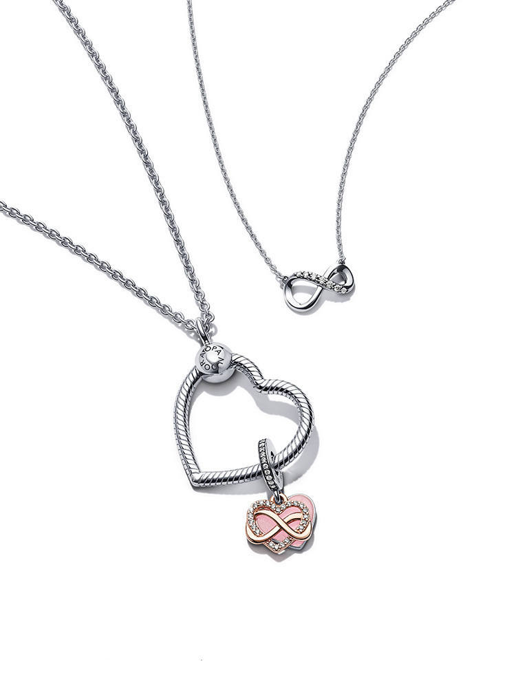 Silver Necklace Pandora Girlfriend Necklace จัดส่งได้ทันที】100