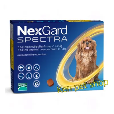 Nexgard_Spectra for dog สำหรับสุนัขน้ำหนัก 3.5-7.5 กก. สีเหลือง (หมดอายุ 1/2023)