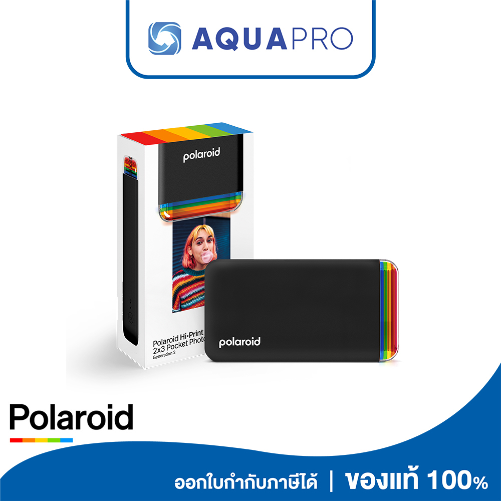 Polaroid Hi-Print Gen 2, 2x3 Pocket Photo Printer (Black) ประกัน